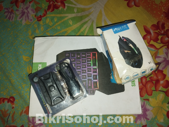 Mobile Gaming keyboard and mouse and adoptor